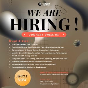 Ada 3 Posisi Lowongan Kerja di Jordan Corner Tasikmalaya : Minimal SMA ...